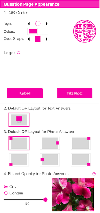 question page appearance
