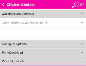 Contest details screen