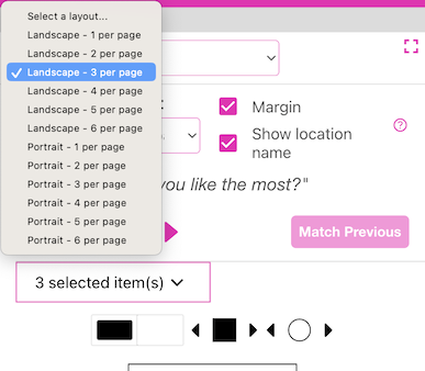 Manual PDF size choices