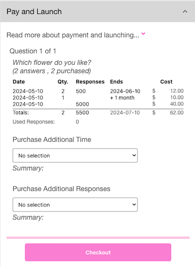 after purchase of one question with three answers